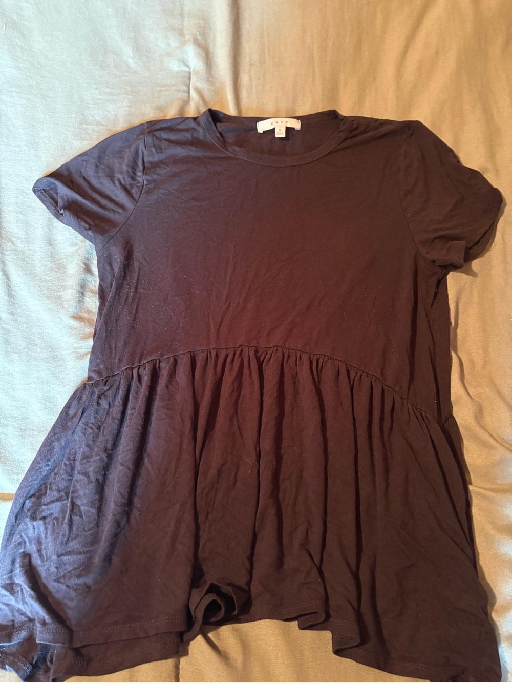 gaze Black Peplum Tunic Top